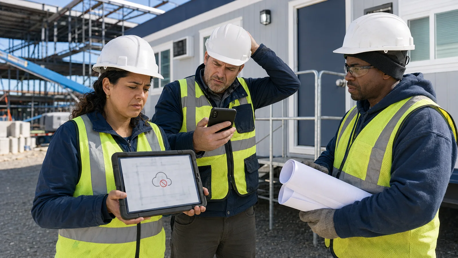 Construction team unable to access updated jobsite plans