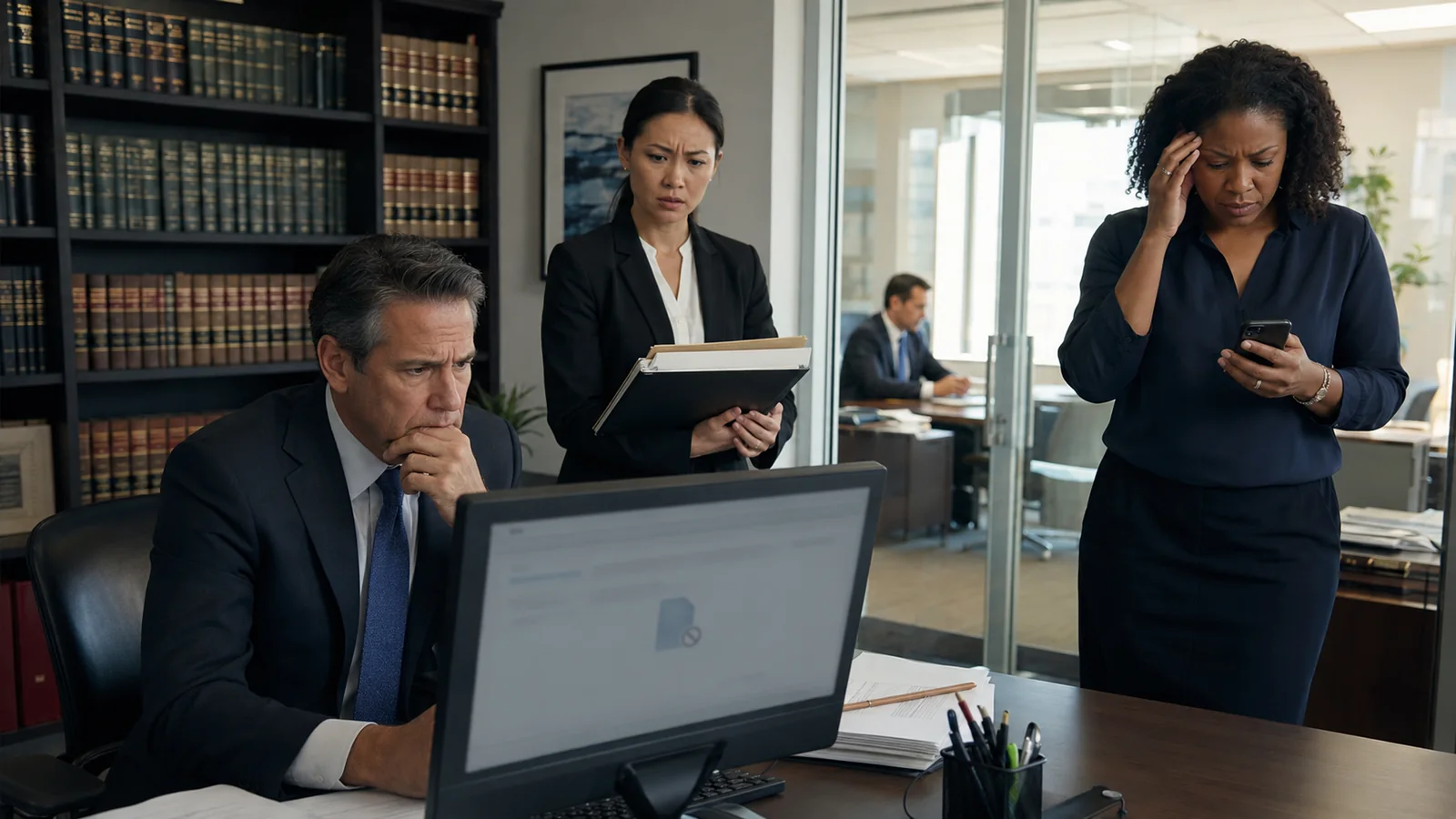 Legal team delayed by an unavailable case document